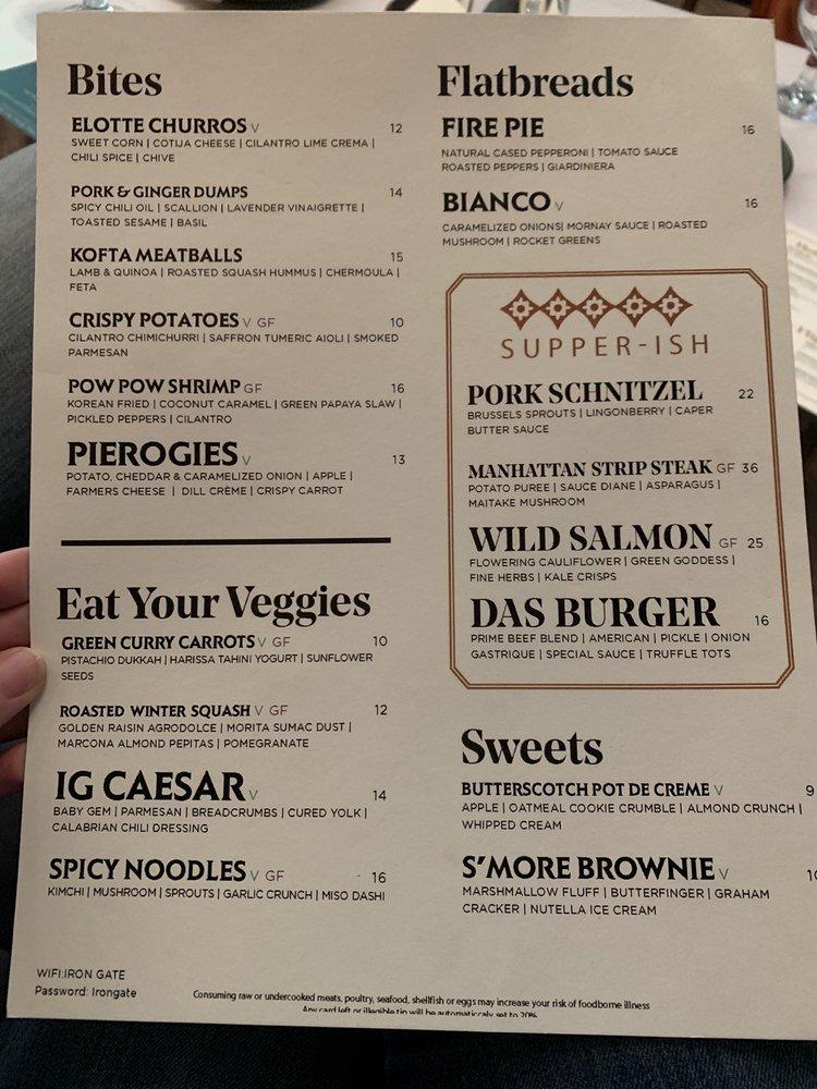 Carta del pub y bar The Iron Gate, Wyandotte