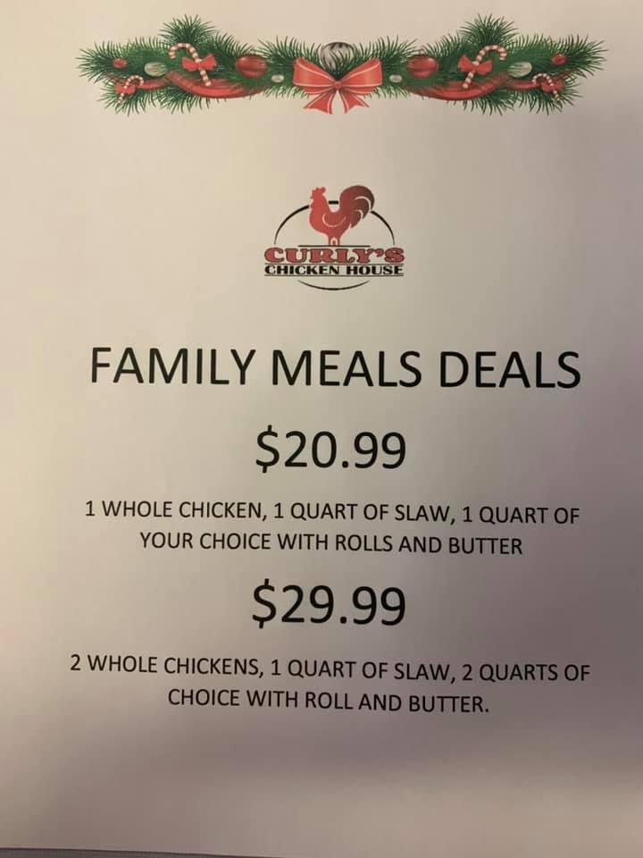 Curly's Chicken House in Elmira Restaurant menu and reviews