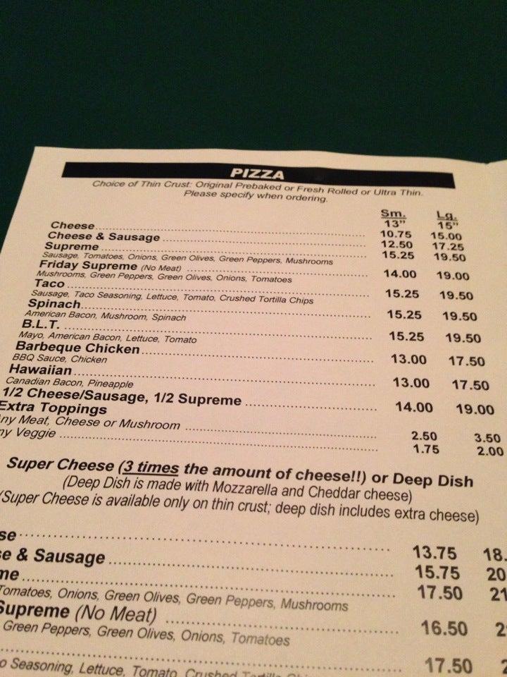 Menu at AchNLou's Pizza Pub, Aurora