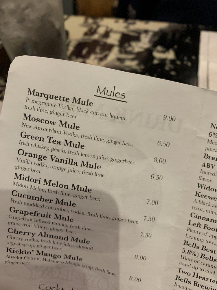 Menu at Iron Bay Restaurant & Drinkery, Marquette