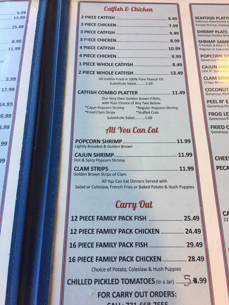 Menu at Catfish Galley restaurant, Jackson, N Highland Ave