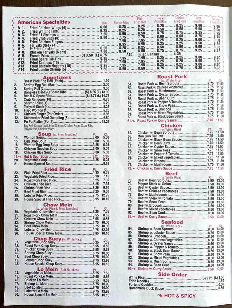 Menu At Wah S Garden Restaurant Bloomfield   R3e7 Wahs Garden Menu 2023 02 