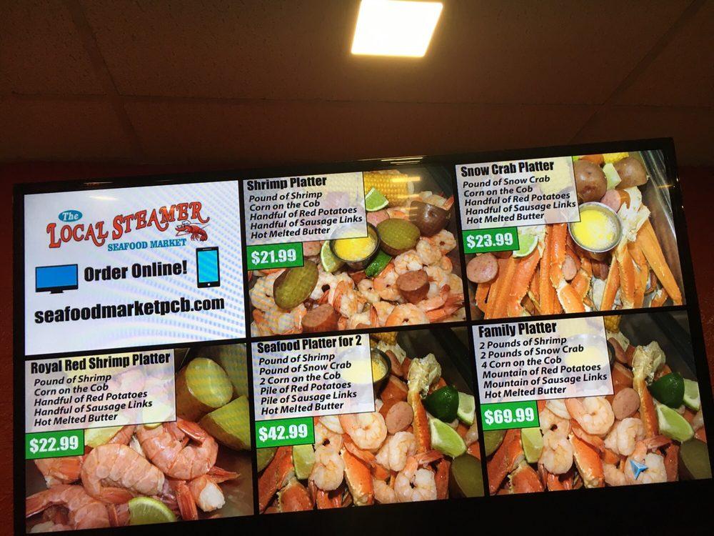 Menu at Local Steamer Seafood Market restaurant, Panama City Beach