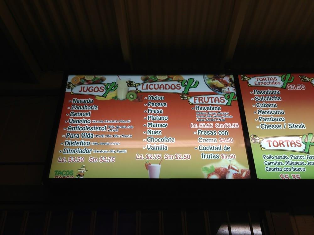 Menu at Tacos Paisa restaurant, Santa Ana