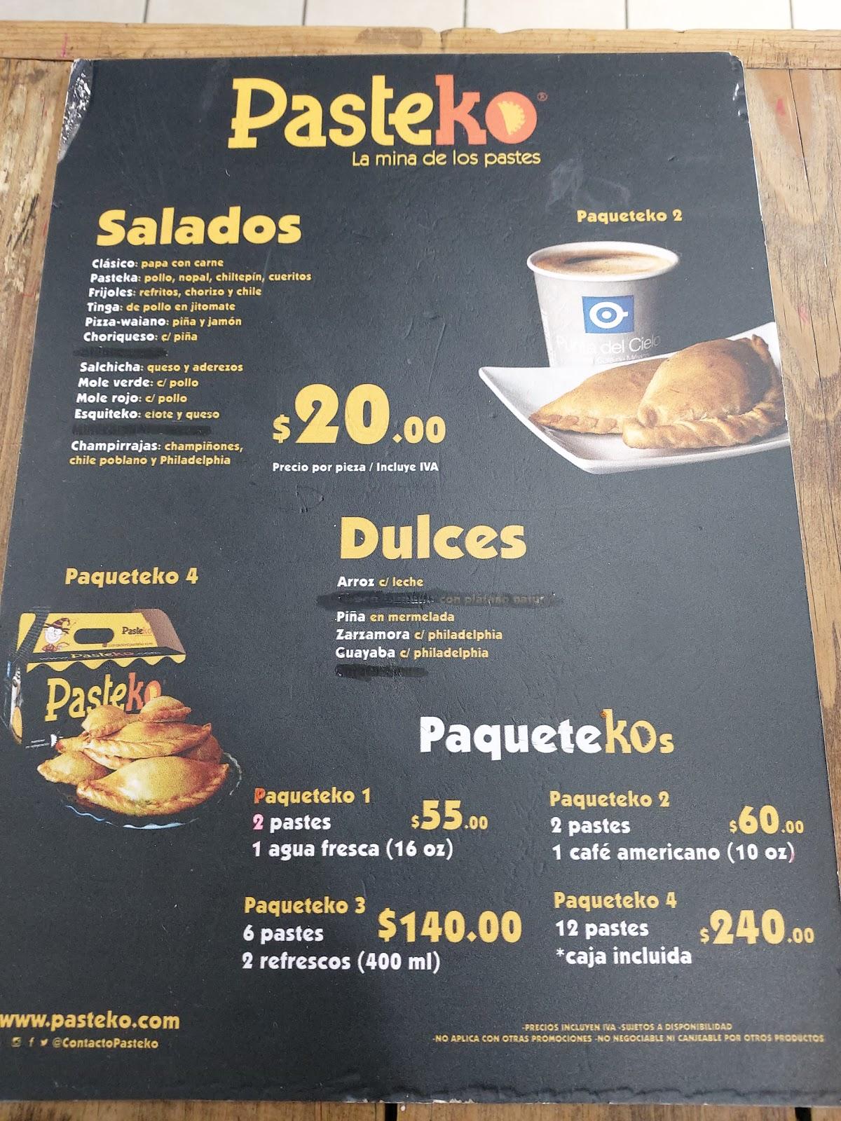 Carta Del Restaurante Pasteko Malinche Amozoc Autop Orizaba Puebla