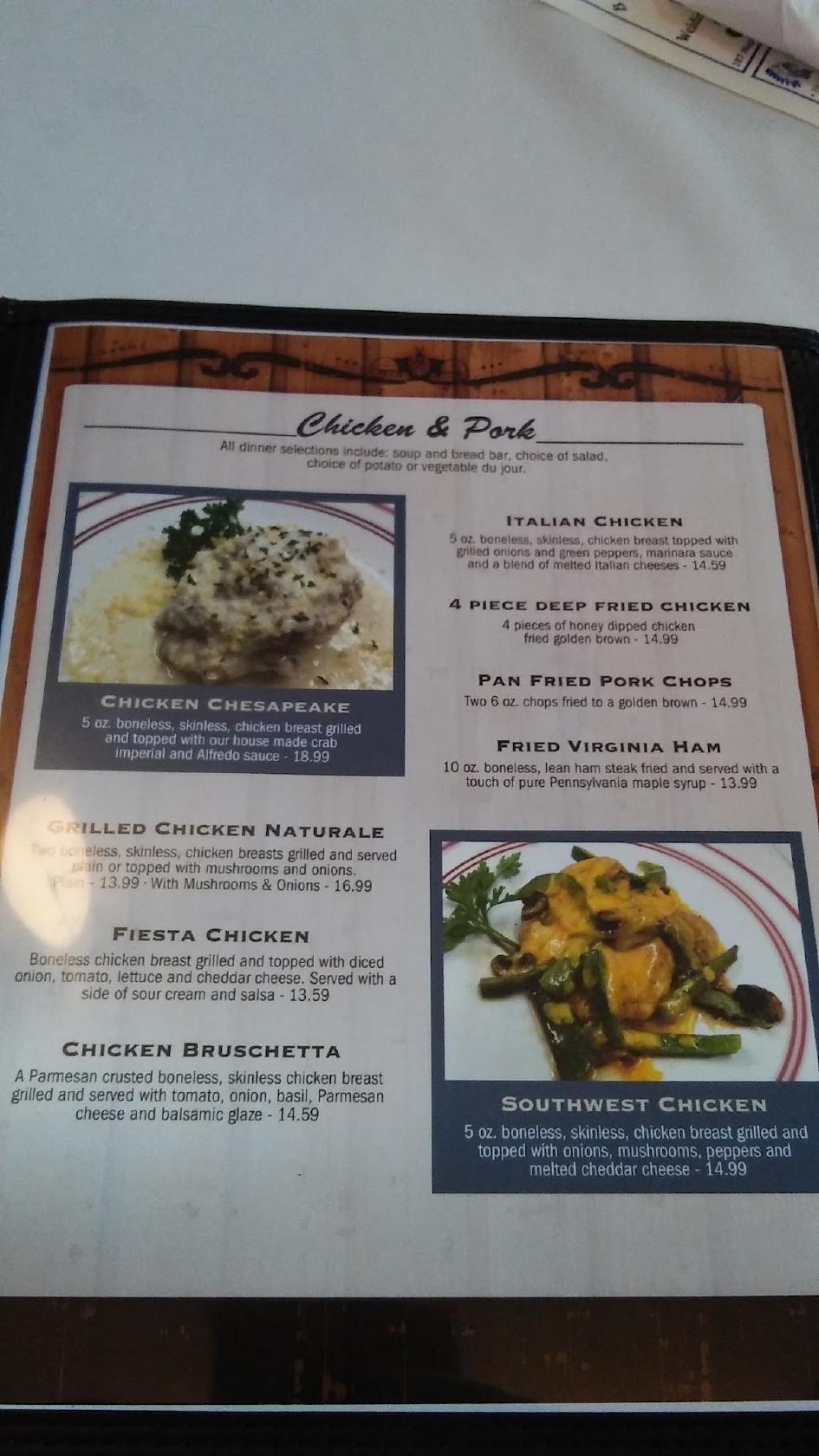 Menu at White House Restaurant, Meyersdale