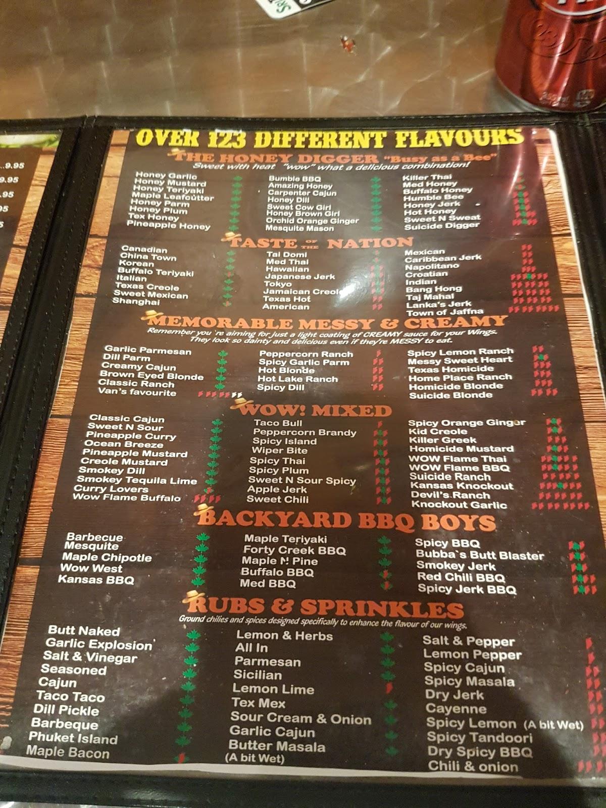 Menu at Wow! Wing House pizzeria, Markham, 50 New Delhi Dr