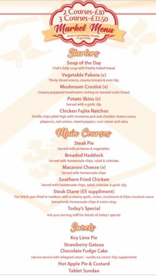 Menu at Carrigan's Hamilton restaurant, Hamilton