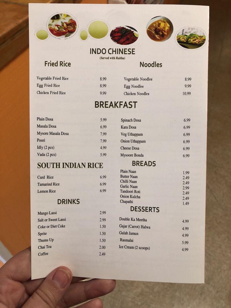 Carta del restaurante Spicy India, Abilene, 243 W Stamford St
