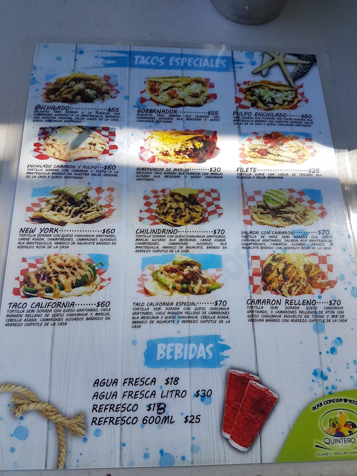Carta del restaurante Tacos De Mariscos El Gordo, Mazatlán, Av Jacarandas 237