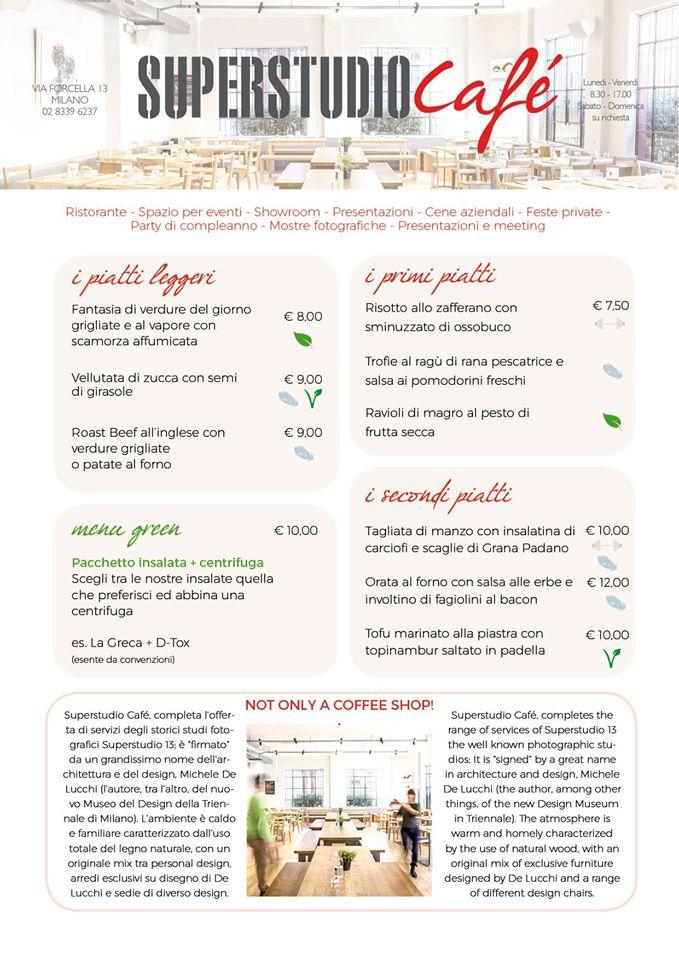 Menu di Superstudio Café 
