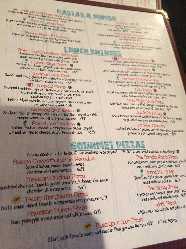 Menu at Barefoot Bernie's Tropical Grill & Bar, Kitty Hawk