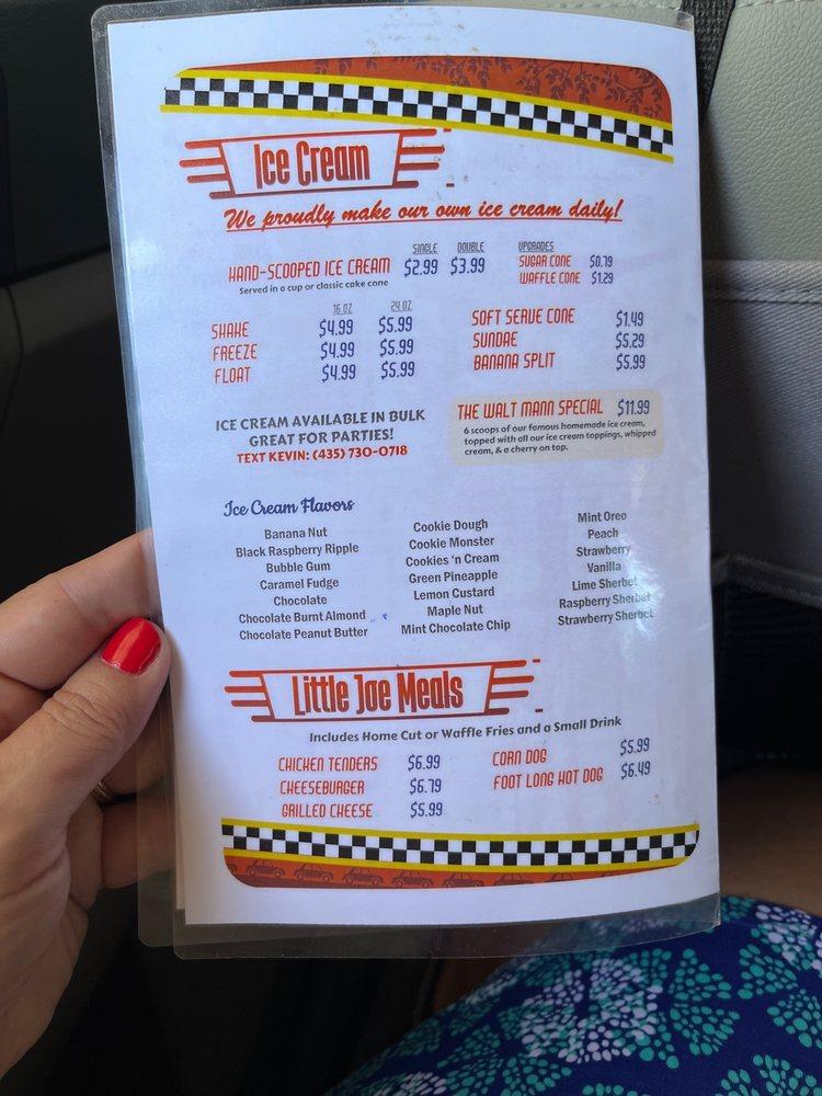 Menu at Peach City fast food, Brigham City