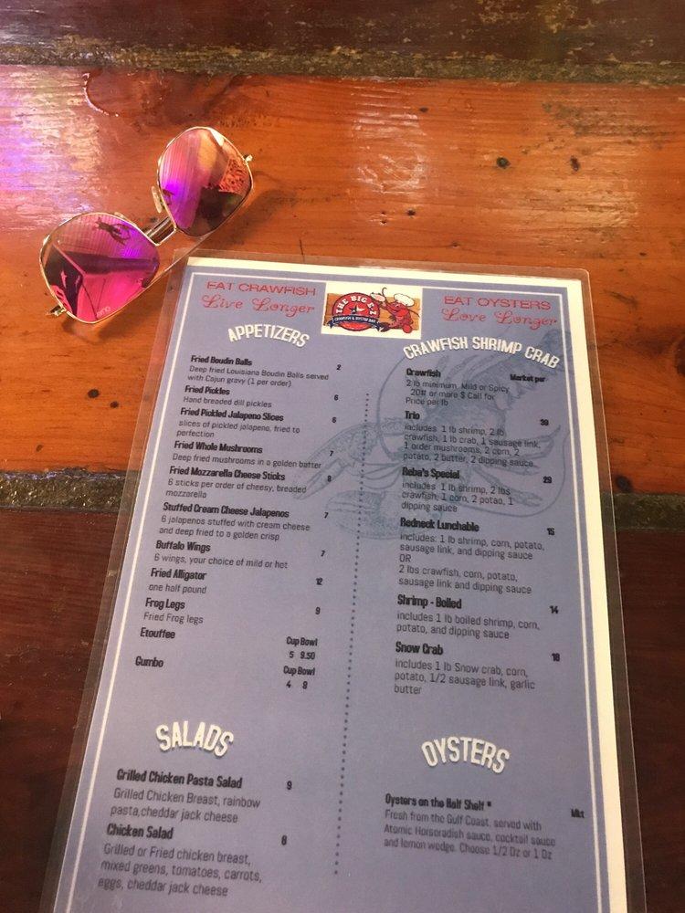 Menu at The Big EZ Crawfish & Oyster Bar, Huntsville