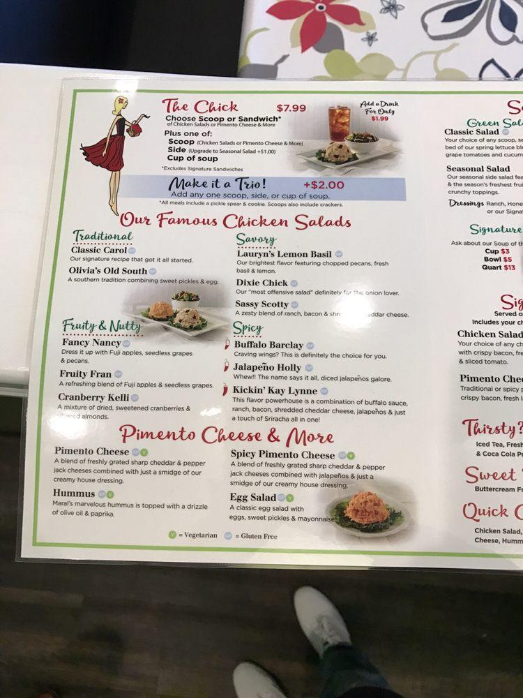 Menu At Chicken Salad Chick Restaurant Murfreesboro Medical Center Pkwy Suite F 6799