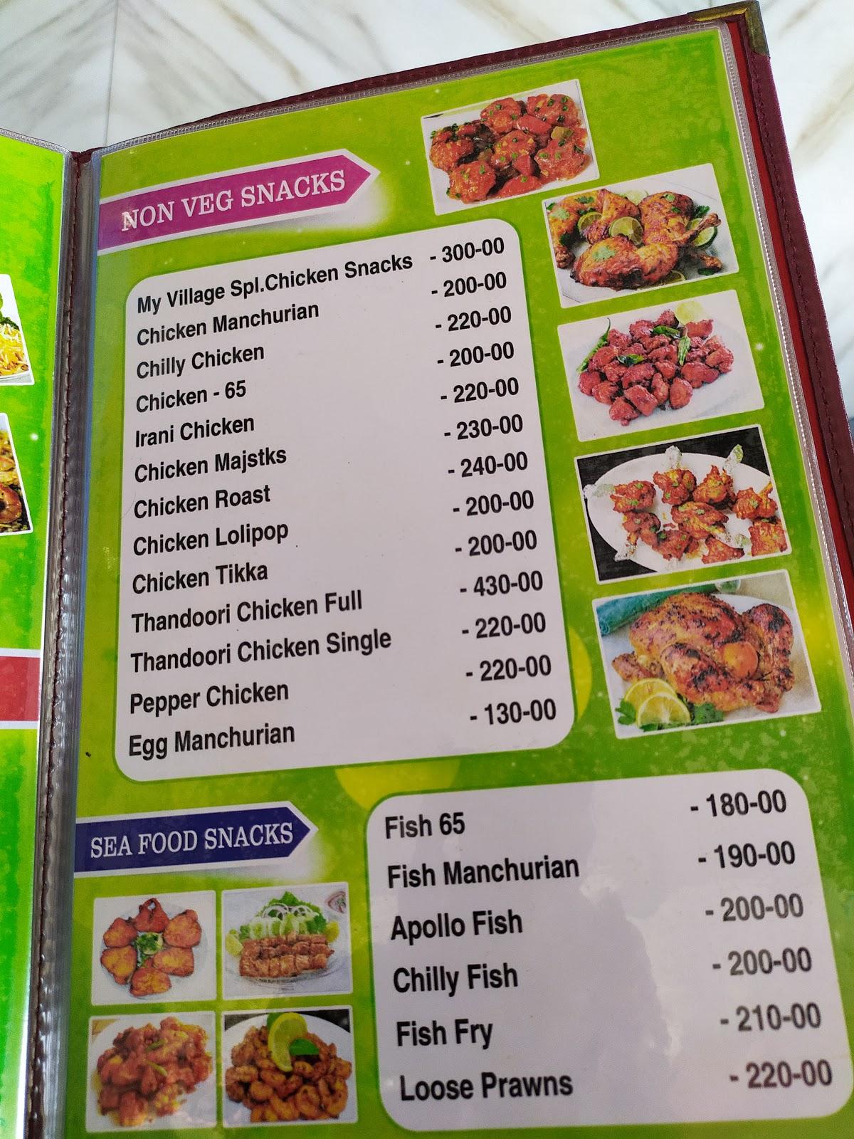 Menu at MY VILLAGE RESTAURANT, India, 9JMP+C46