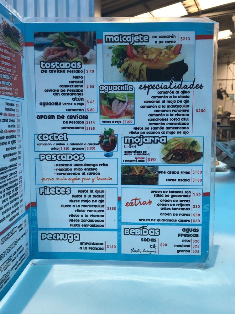 Menu at Mariscos Tito's calle sexta restaurant, Tijuana, Av Melchor Ocampo  1002