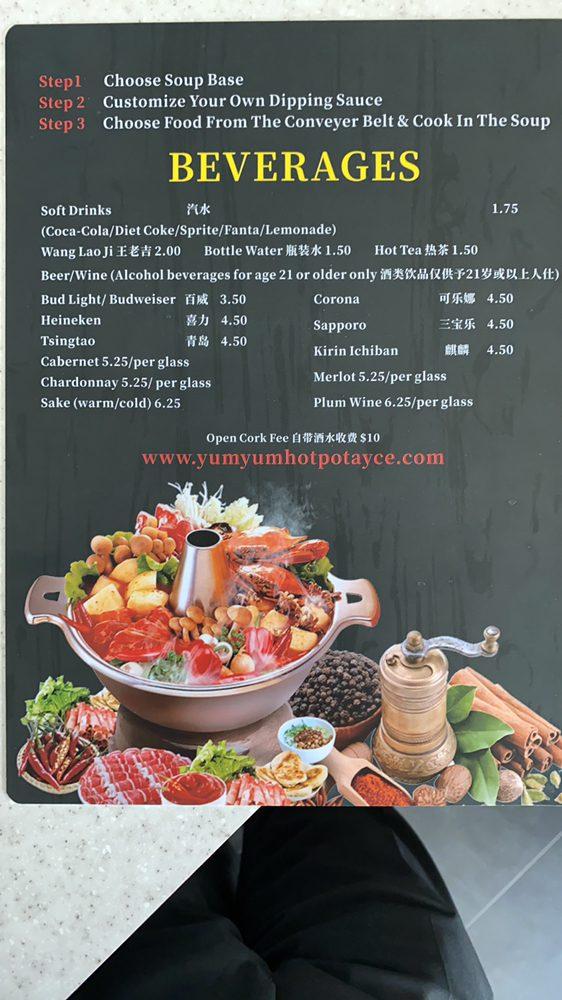 Menu at Yum Yum Hot Pot AYCE restaurant, Temple Terrace