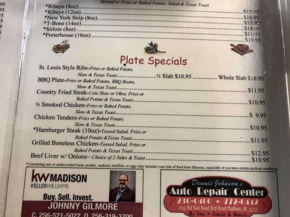 Menu at Little Libby's Catfish restaurant, Madison