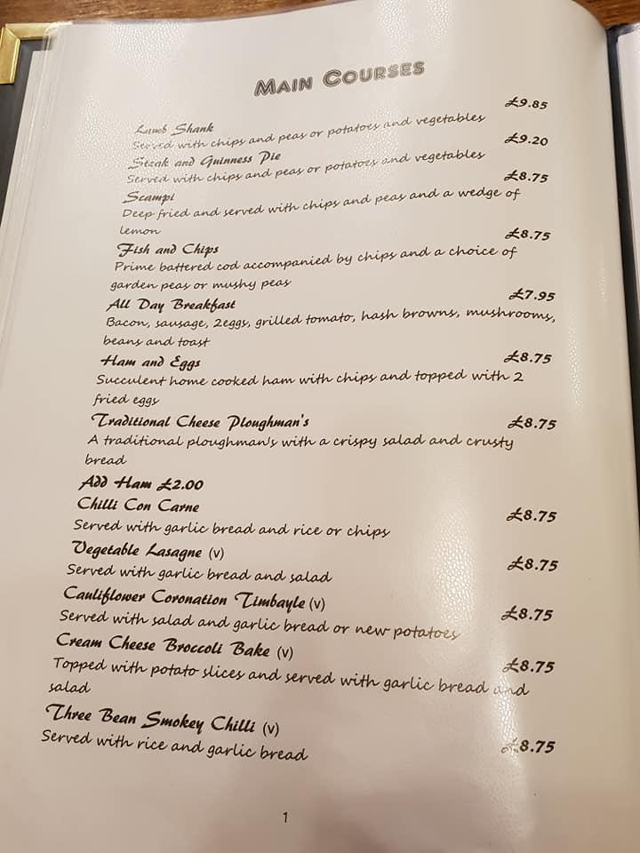 riverboat inn bar & restaurant croydon menu