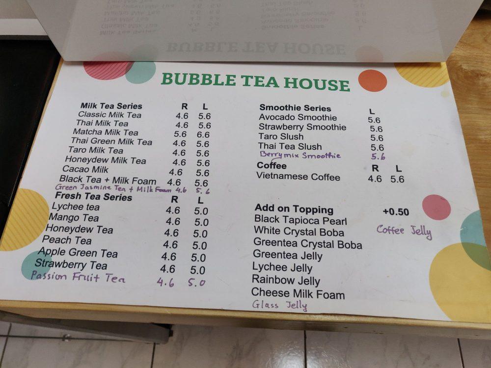 Carta del pub y bar Bubble Tea House, West Palm Beach