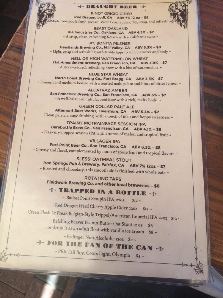 Menu at The Handcrafted Pizza OAKLAND pizzeria, Oakland