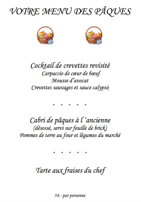 Menu de Le Chavalard