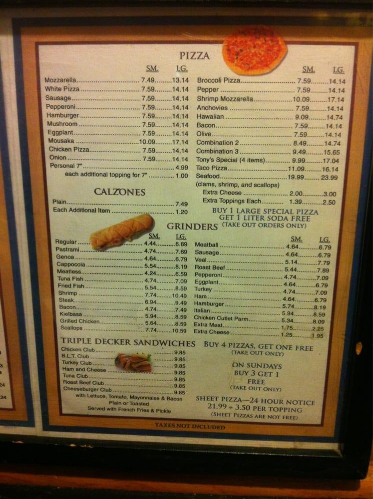 Menu at Jewett City Pizza Palace pizzeria, Griswold