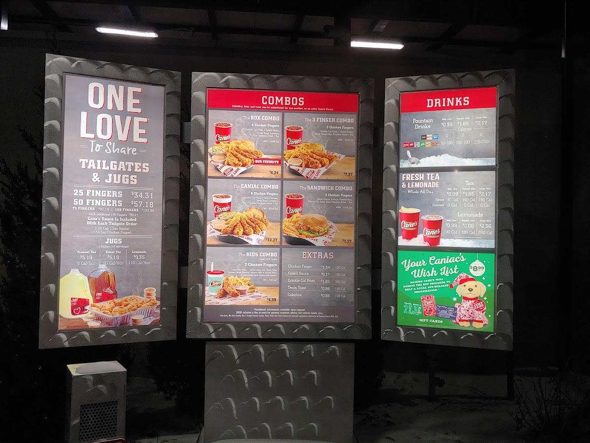 Menu at Raising Cane's Chicken Fingers fast food, Broomfield