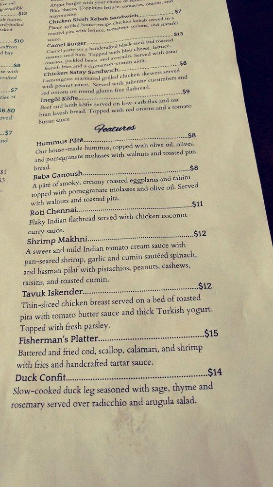 Menu at The Tulip and the Rose Cafe, Franklin