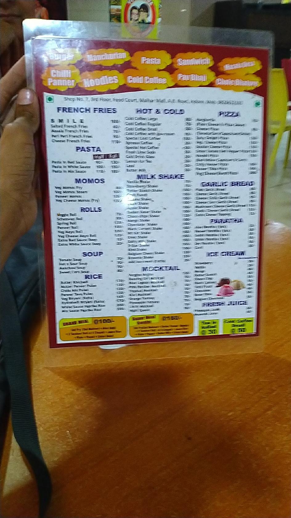 Cafe Paprika ,malhar Mall menu