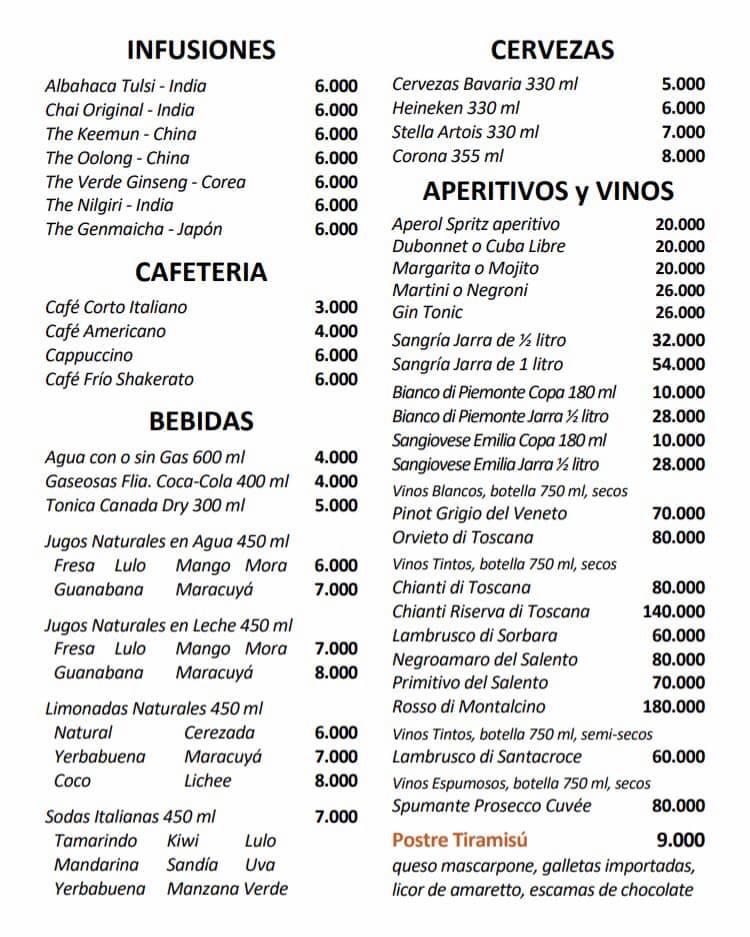 Menu at Biagio Braceria Italiana pizzeria, Ibagué