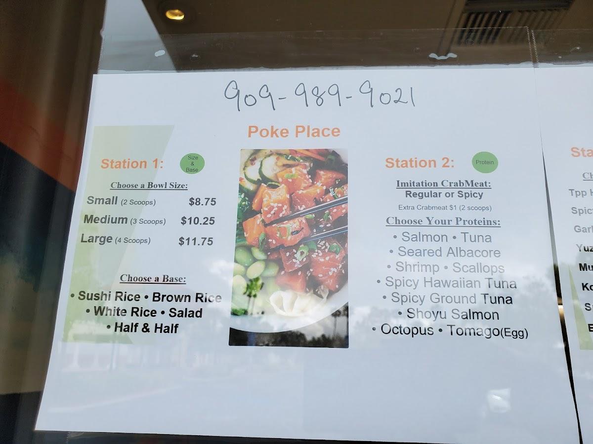 Menu at The Poke Place pub & bar, Rancho Cucamonga
