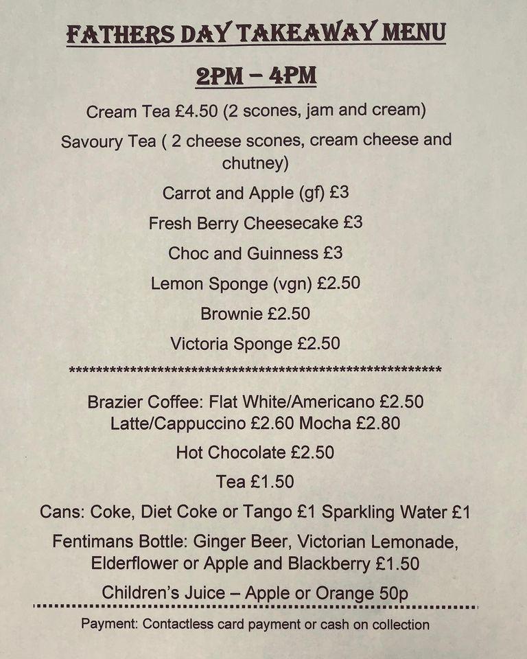 Menu at Daisy’s Tea Room cafe, Taunton