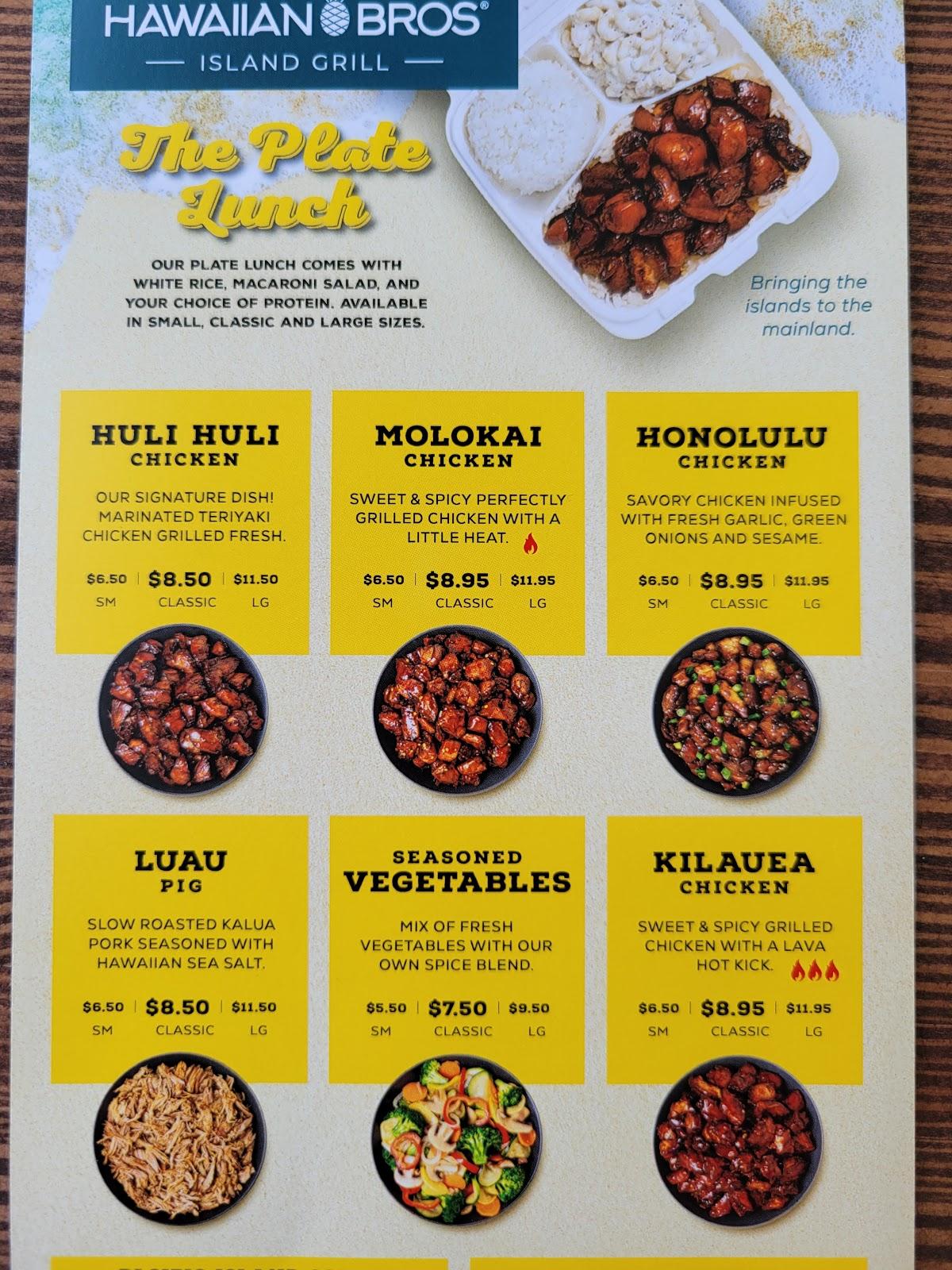 Carta del restaurante Hawaiian Bros Island Grill, Kansas City, State