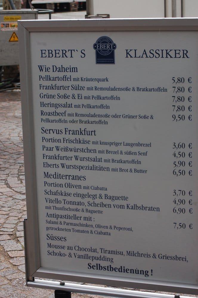 Speisekarte Von Metzgerei Feinkost Ebert Frankfurt Am Main