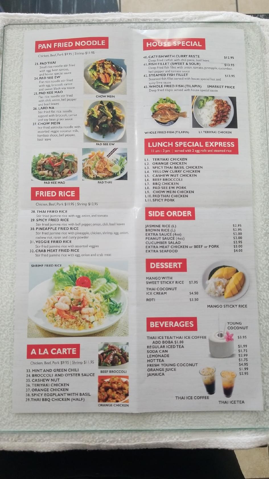 Carta del restaurante Thai Chili Express, Bell