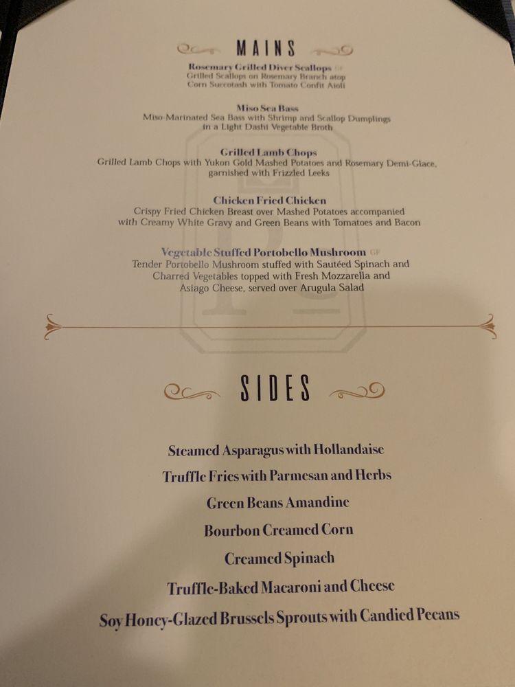 Menu at Park City Club, Dallas