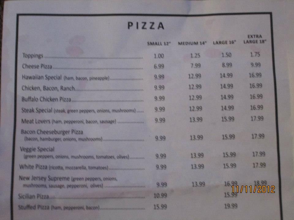 Menu at Pizza City & Subs pizzeria, Landisburg