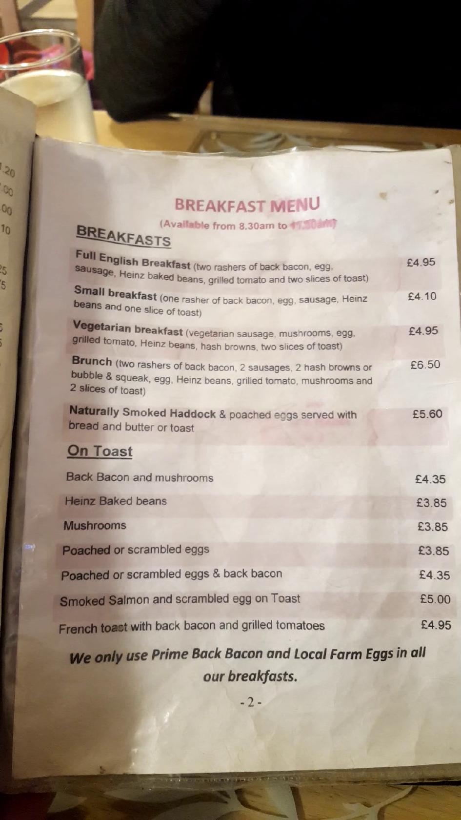 Menu at Muffins Tea Rooms, Takeaway And Delivery cafe, WestonsuperMare