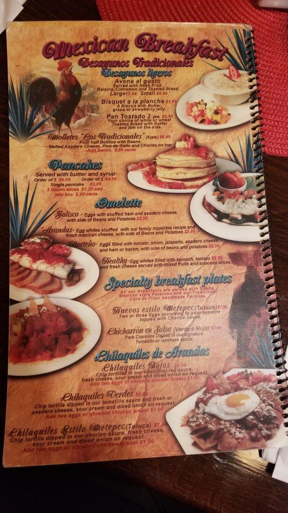 Menu At Hacienda Arandas Restaurant Laredo Shiloh Dr