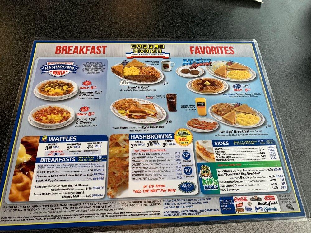 Menu at Waffle House restaurant, Grove City, London Groveport Rd