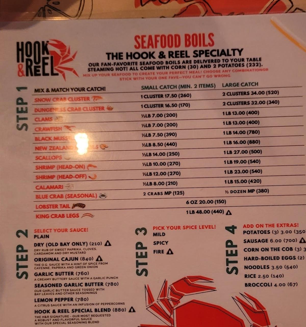 Menu At Hook And Reel Cajun Seafood And Bar El Paso