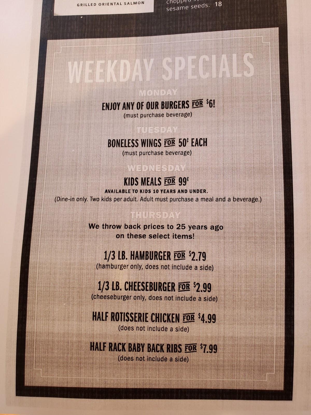 Menu at Charcoal Grill & Rotisserie BBQ, Racine, Douglas Ave