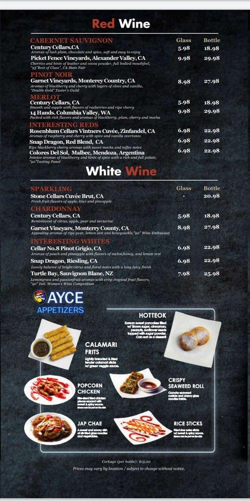 Menu at Gen Korean BBQ House, Rancho Cucamonga