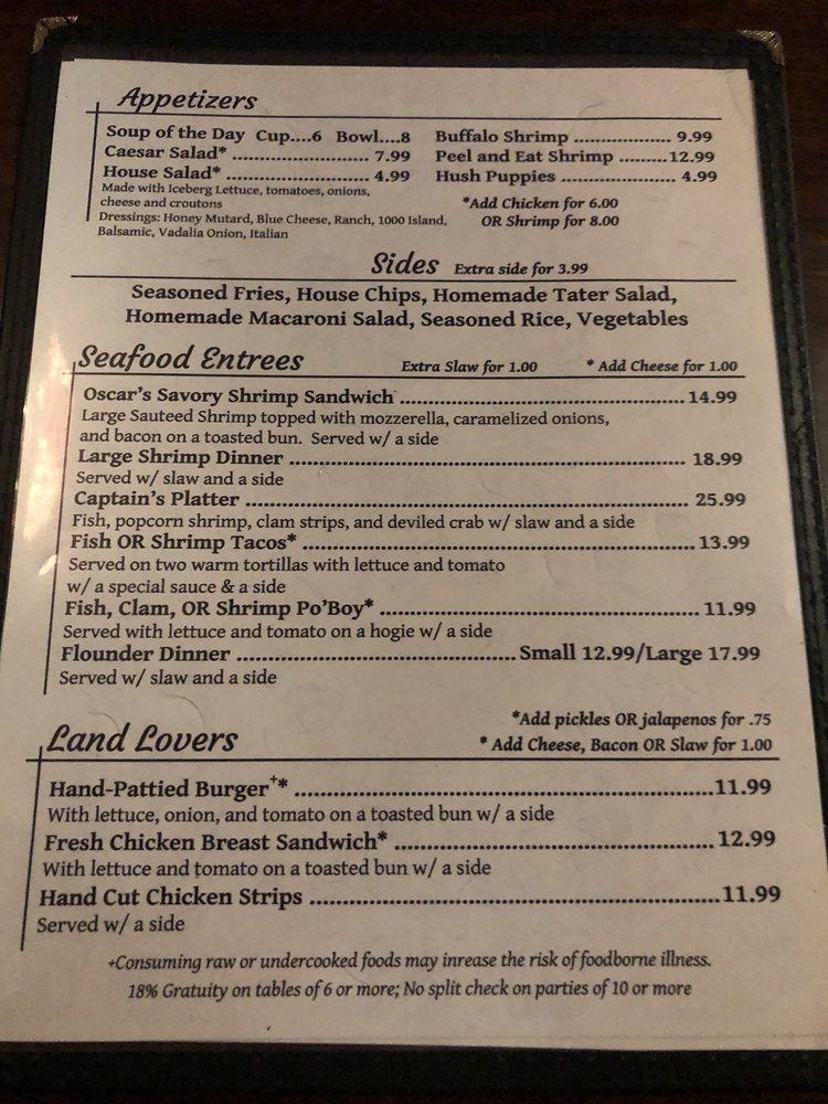 Menu at Good Fellas Seafood Hut & Bar, North Myrtle Beach