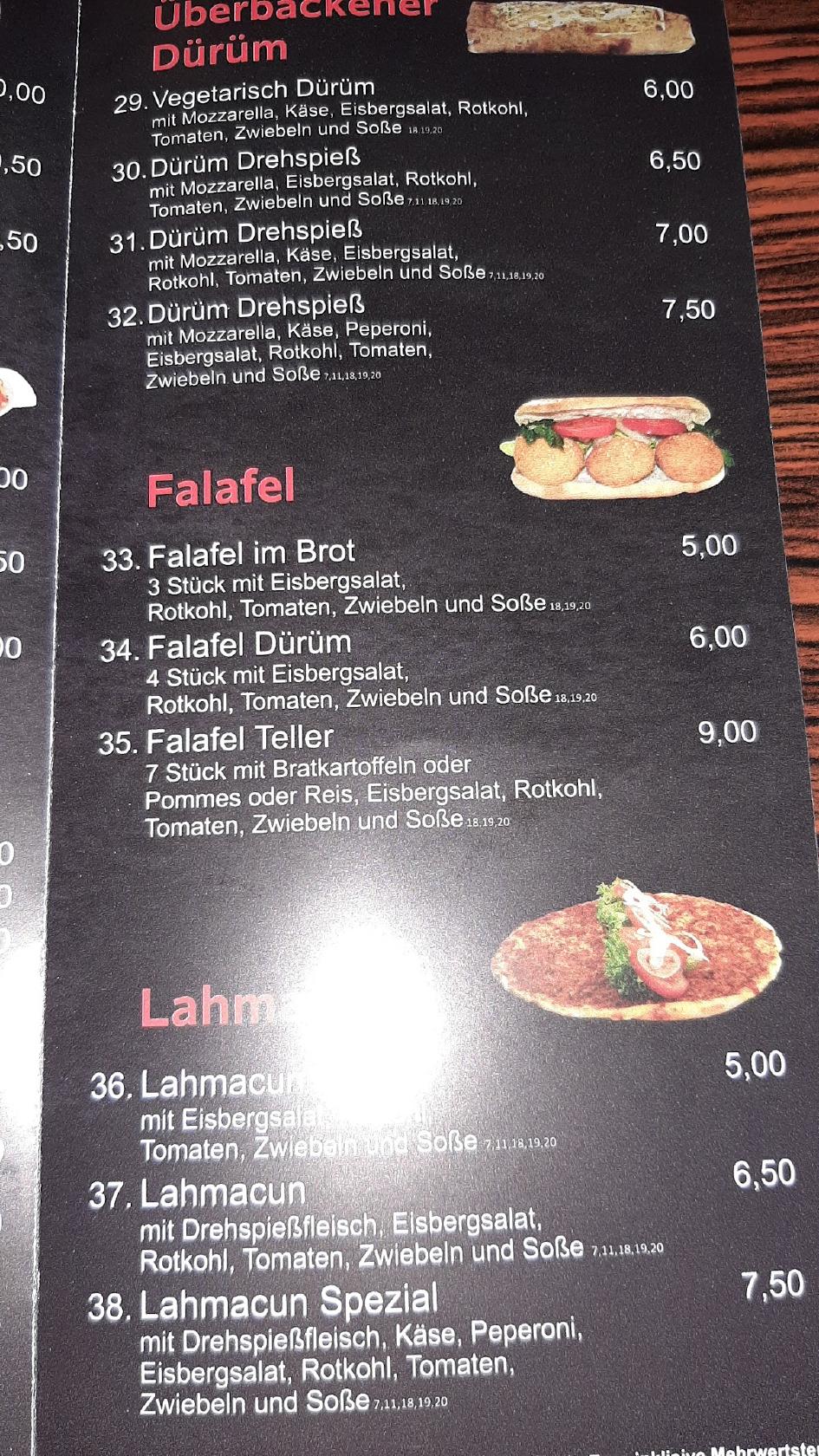 Speisekarte von Stadt Döner restaurant, Bad Kissingen