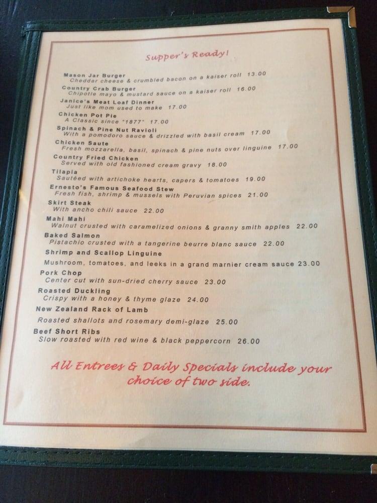 Menu at The Mason Jar Cafe, Fort Lauderdale