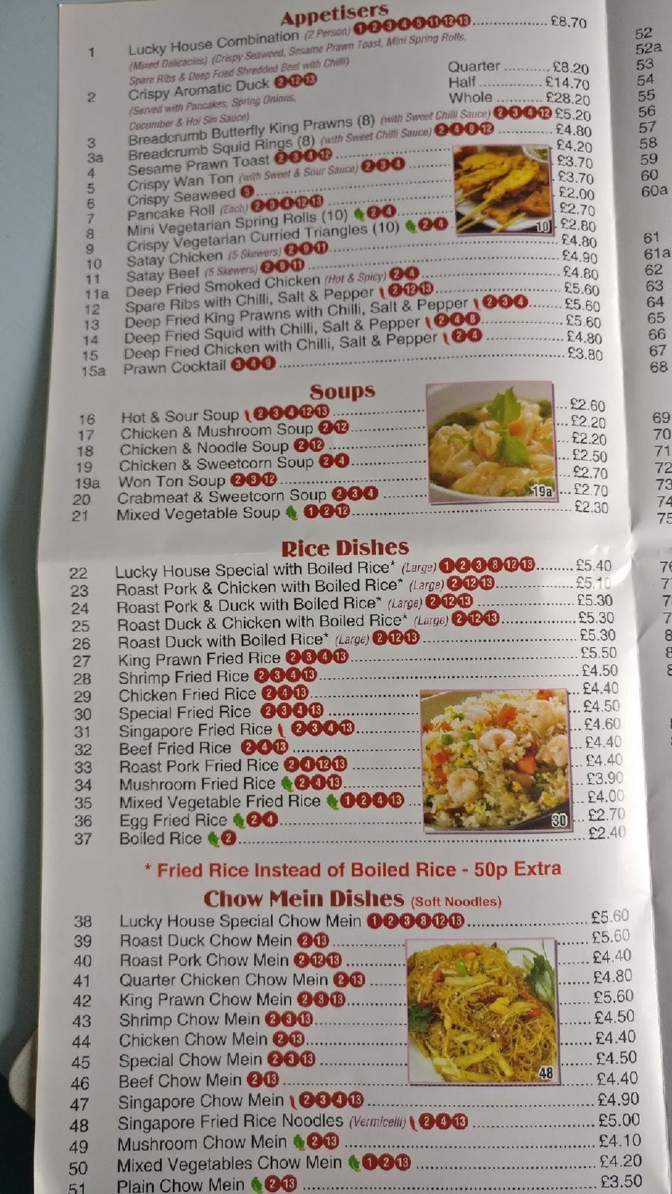 Menu At The Lucky House Fast Food Attleborough