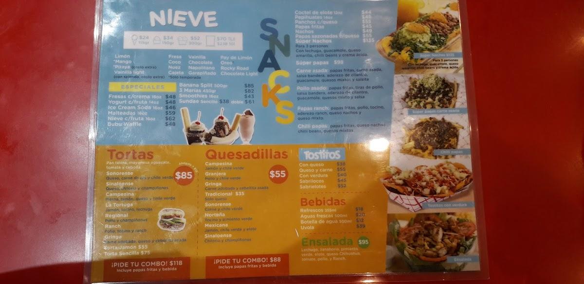 Menu at Neveria El Patio Salazar restaurant, Hermosillo